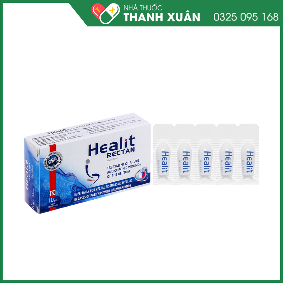 Healit Rectan viên đặt hậu môn hỗ trợ giảm các vết thương tại trực tràng, hậu môn